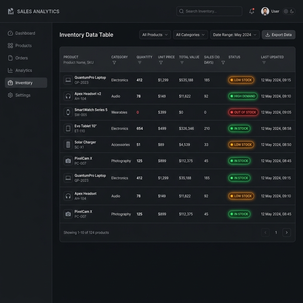 Enterprise Sales Analytics Dashboard Internal View