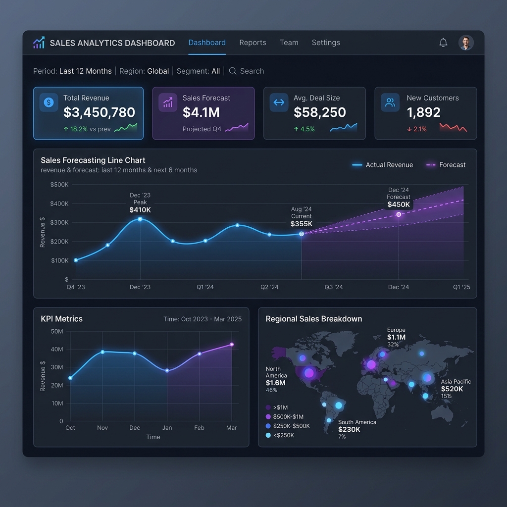Enterprise Sales Analytics Dashboard Primary UI